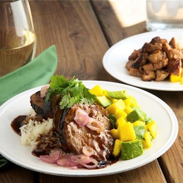 Hoisin Glazed Pork Tenderloin with Avocado Mango Salad Recipe | SideChef