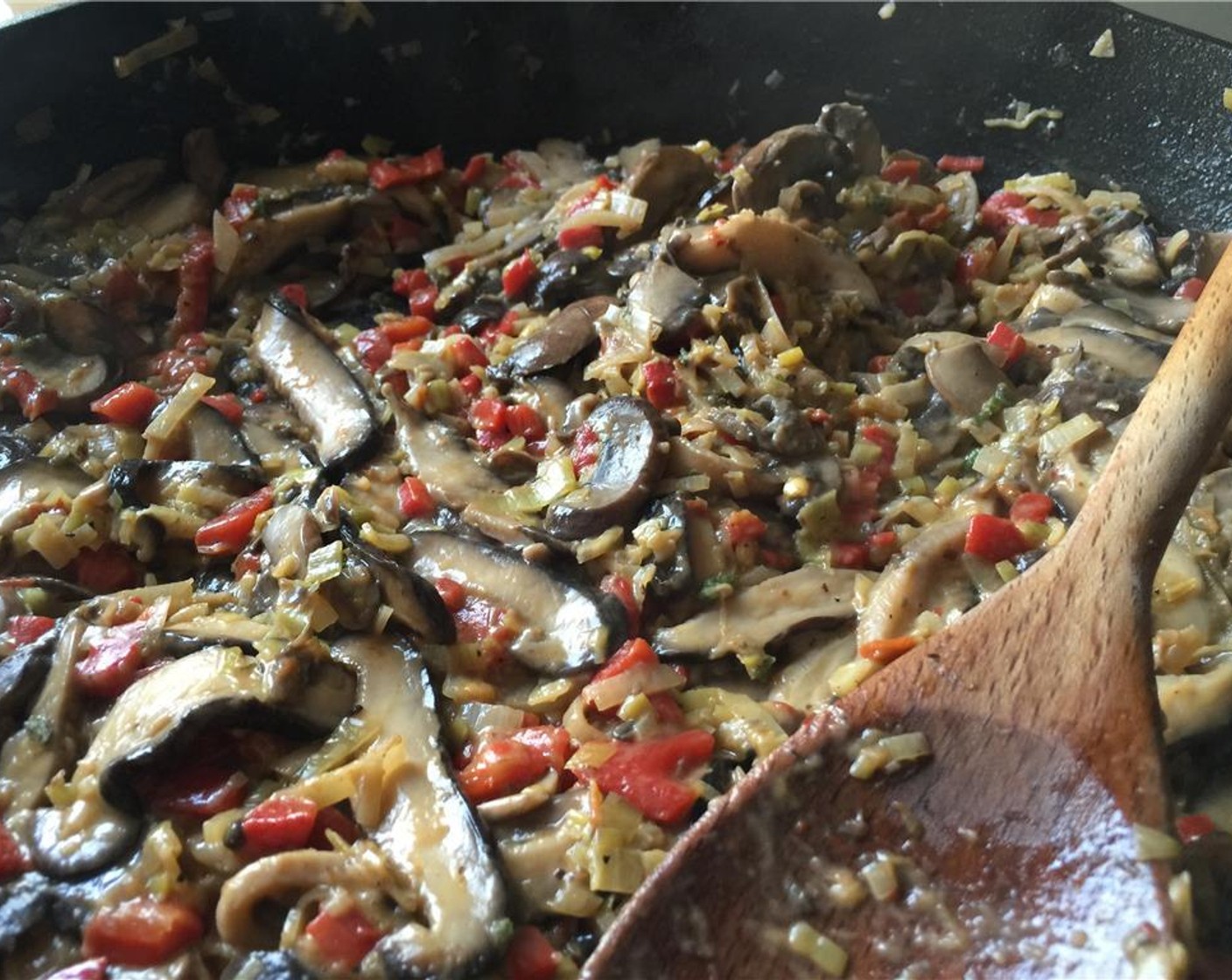 step 12 Add in the Heavy Cream (2 Tbsp) and Sherry Vinegar (2 Tbsp). Bring to a boil and simmer until all the liquid has evaporated, about 10 minutes. Halfway through add in the chopped sage. Remove the pan from the heat.