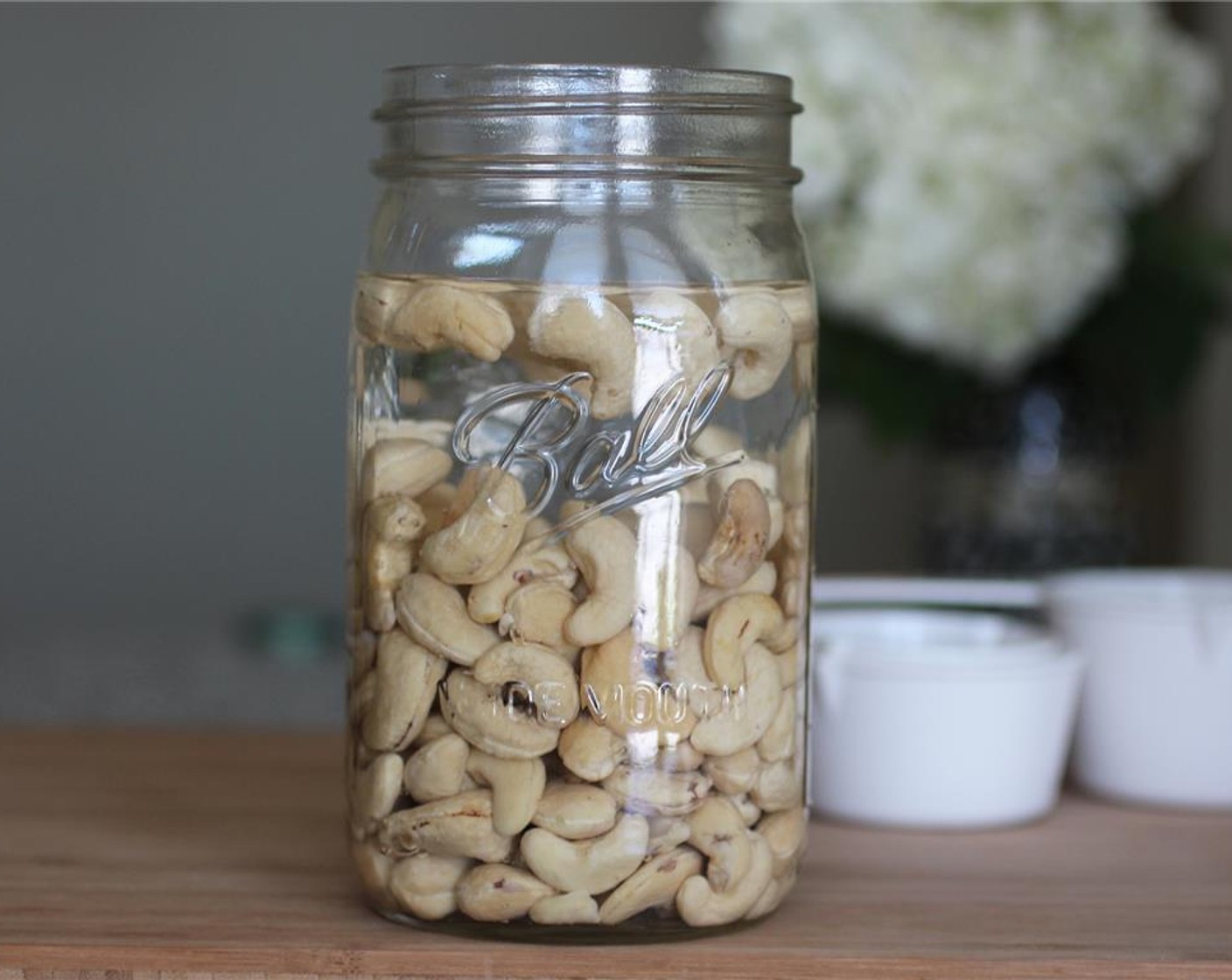 step 1 Soak your Cashew Nuts (1 cup) for at least 3 hours.