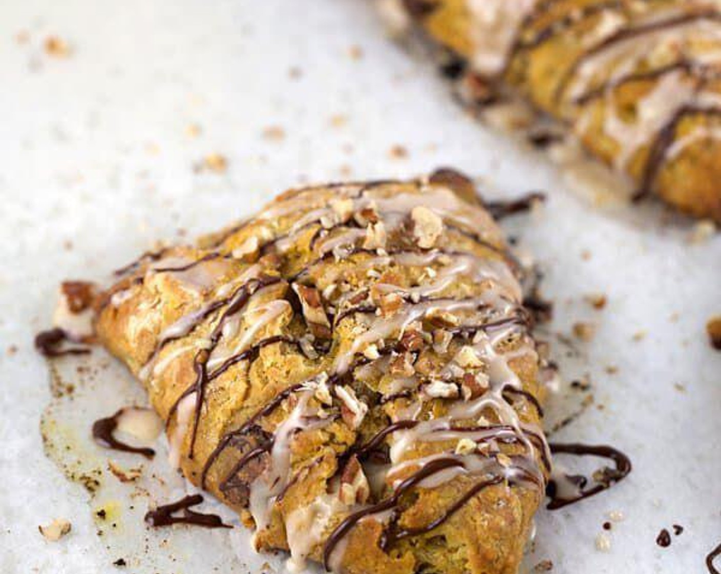 Chocolate Pumpkin Pecan Scones