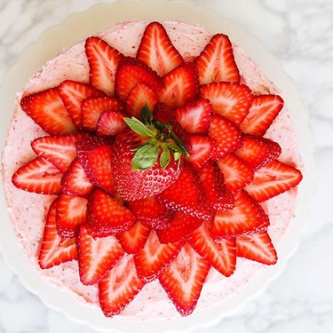 Strawberry Layer Cake with Strawberry Frosting Recipe | SideChef