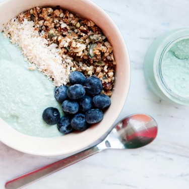 Buckwheat Muesli with Spirulina Coconut Yogurt Recipe | SideChef