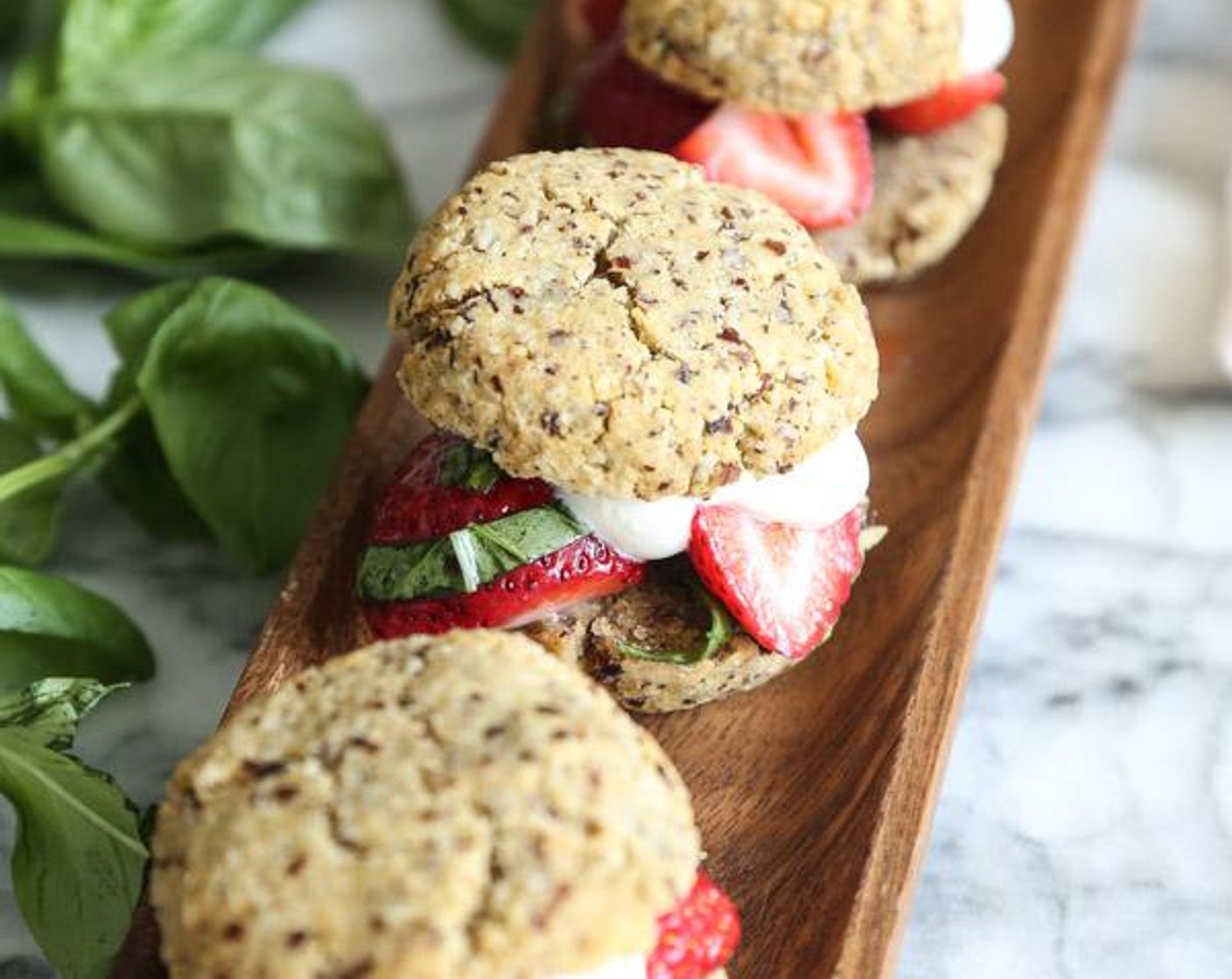 Gluten-Free Strawberry Shortcakes with Basil, Tequila and Hazelnuts