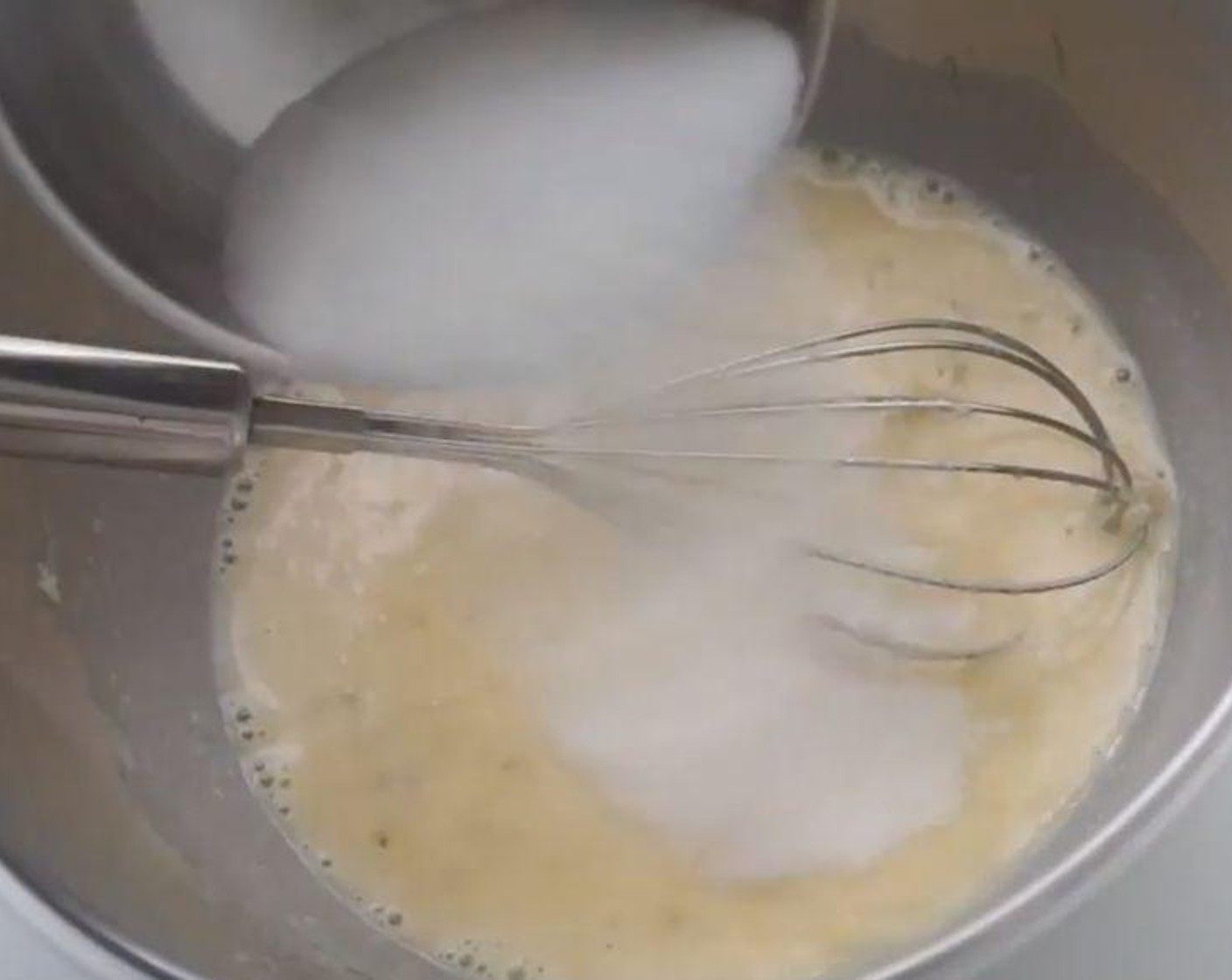 step 4 Stir in the Caster Sugar (1/3 cup), followed by Cake Flour (1 1/2 Tbsp).