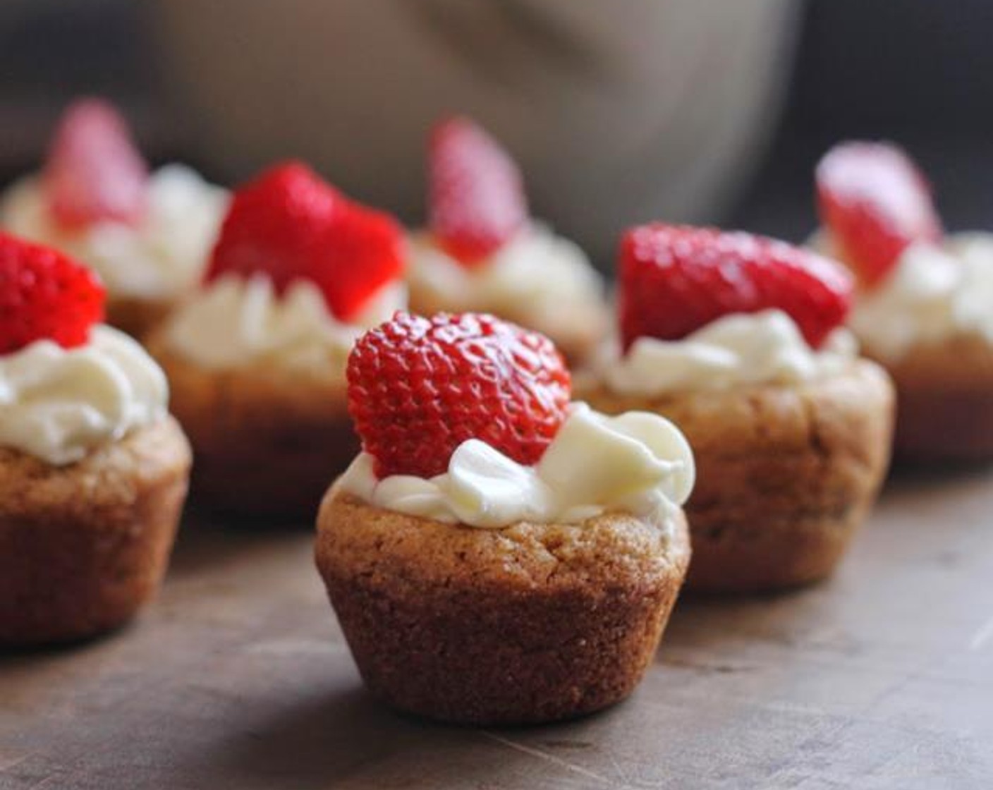 Strawberries and Cream Cookie Tarts