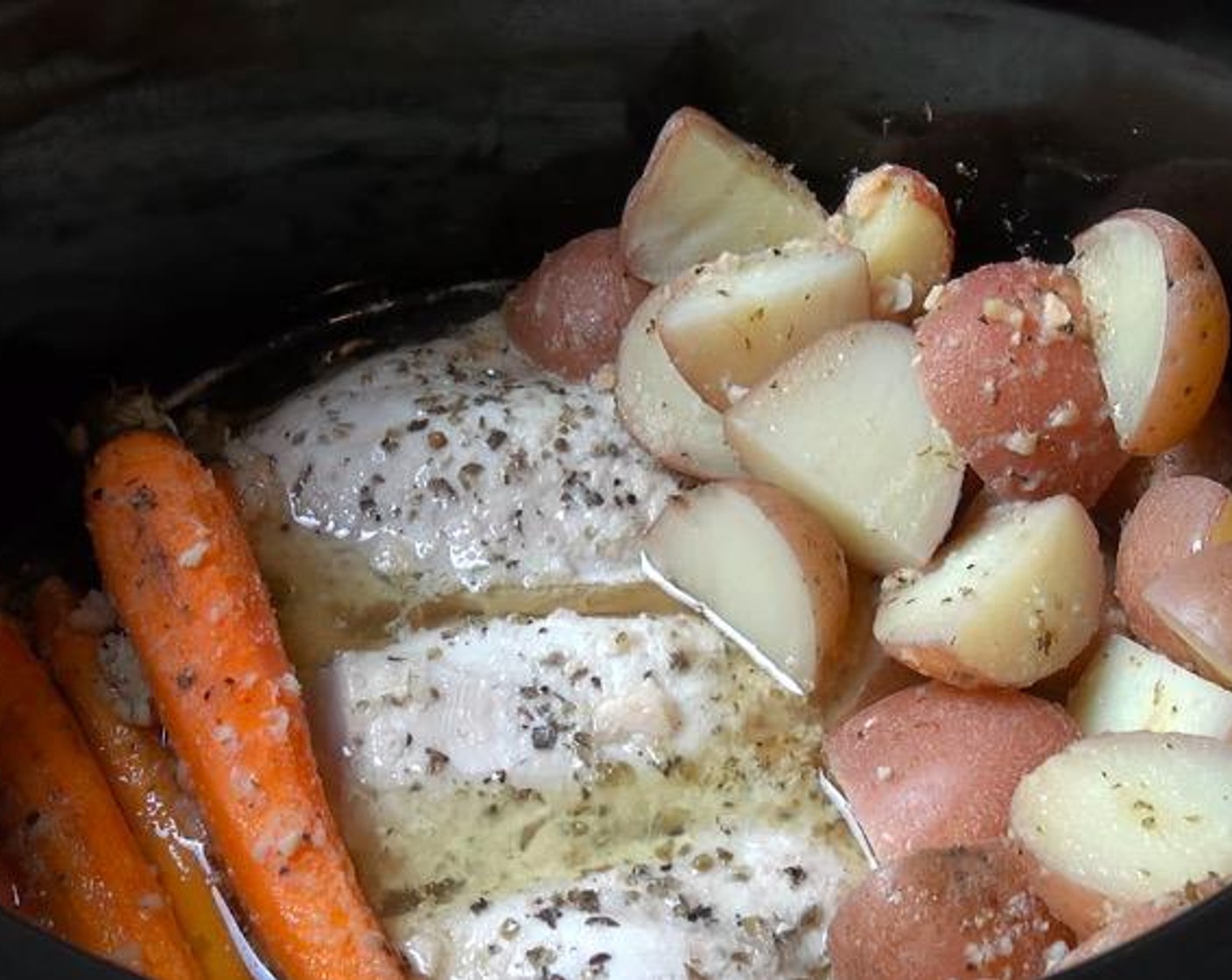 One Pot Slow Cooked Chicken Dinner