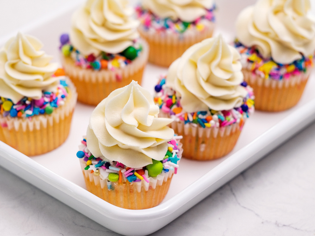 Rainbow Funfetti Cupcakes with Vanilla Buttercream Recipe SideChef