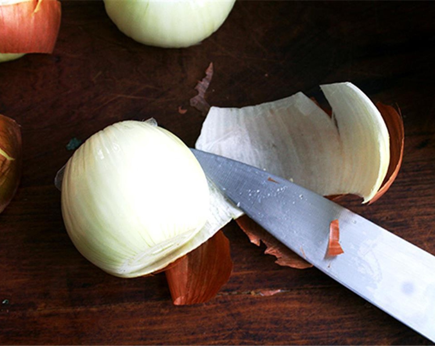 step 3 Then use your knife to peel away the skin.