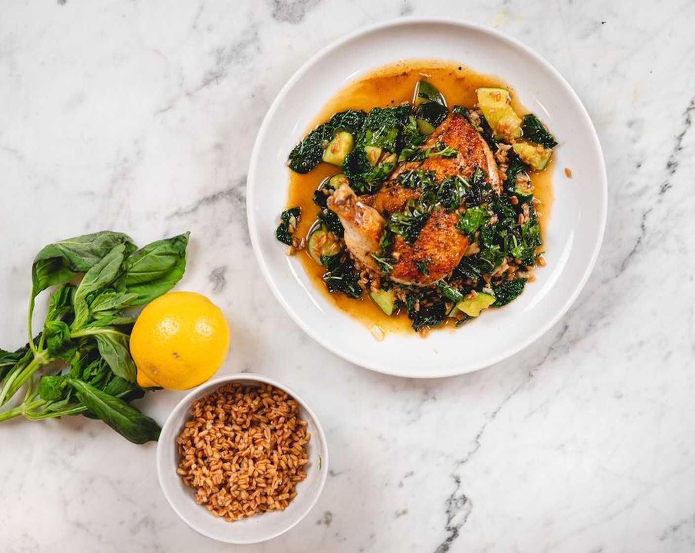 Chicken, Squash, Kale and Farro