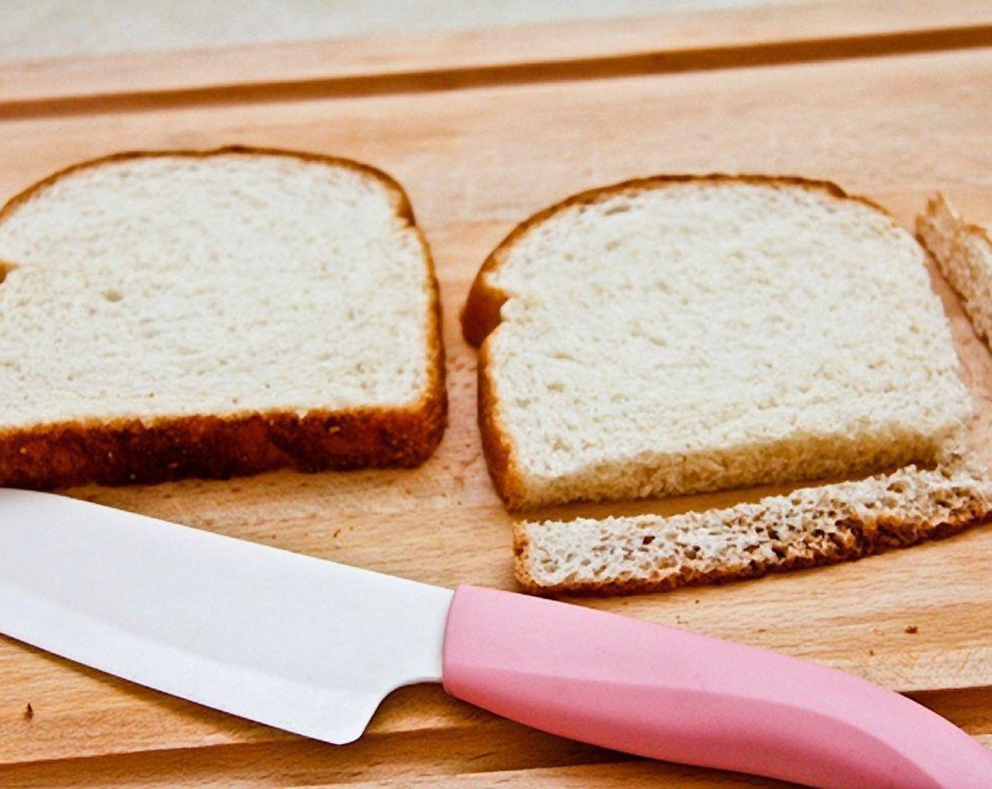 step 1 Cut the crusts off the Bread (3 slices).
