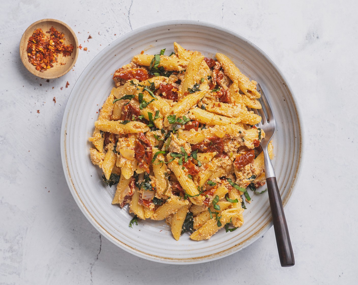 Creamy Penne with Ricotta and Tomato Sauce