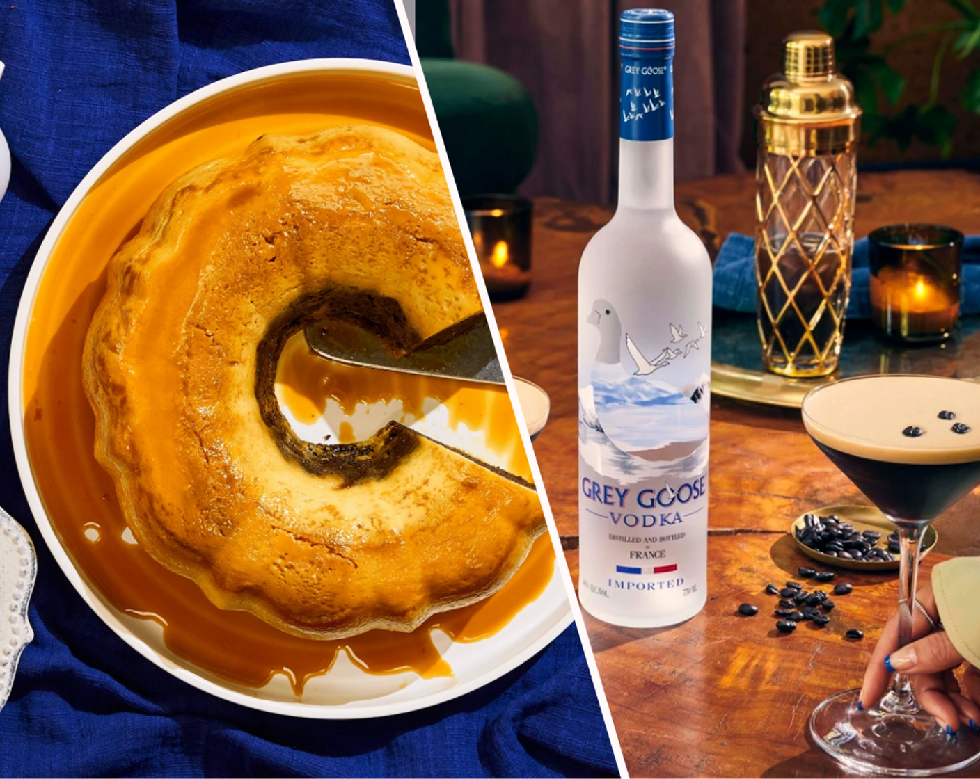 Chocoflan and GREY GOOSE® Espresso Martini Cocktail