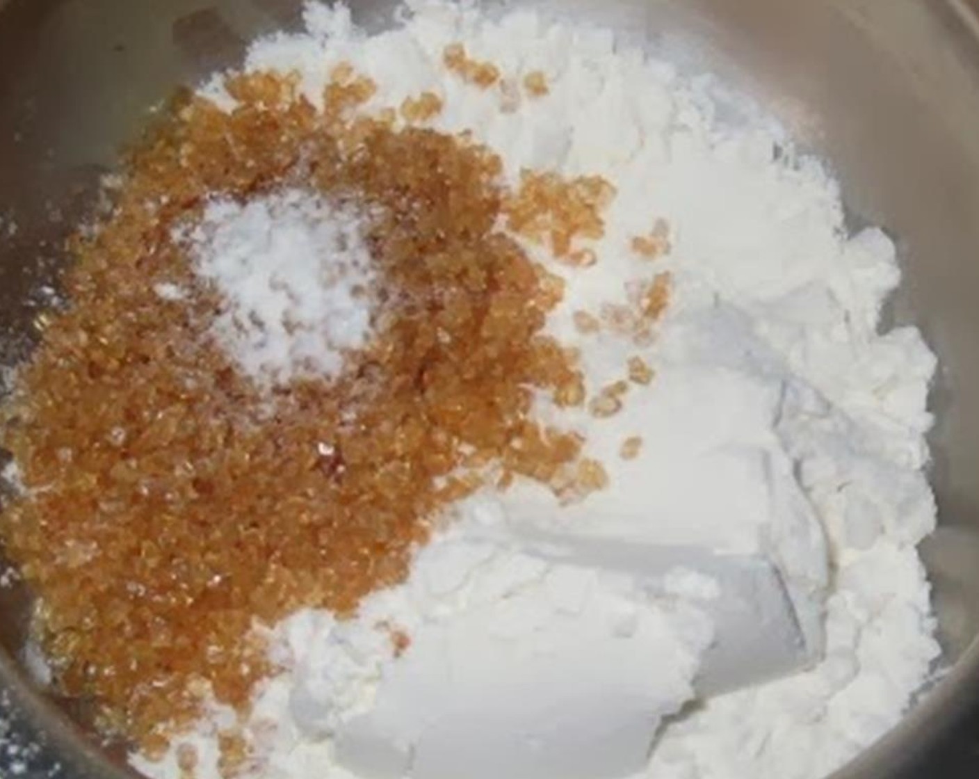 step 1 Mix All-Purpose Flour (2 Tbsp), Salt (1 pinch), Baking Soda (1 pinch), Baking Powder (1 pinch), and Brown Sugar (1 tsp) in a small bowl.