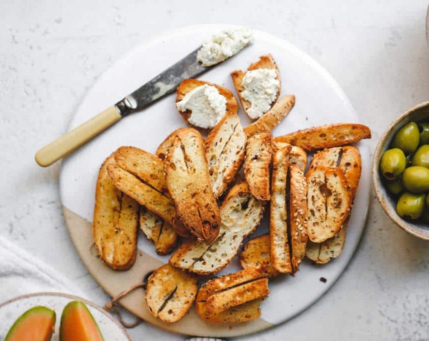 Bagel Bites and Vegan Garlic Herb Cream Cheese