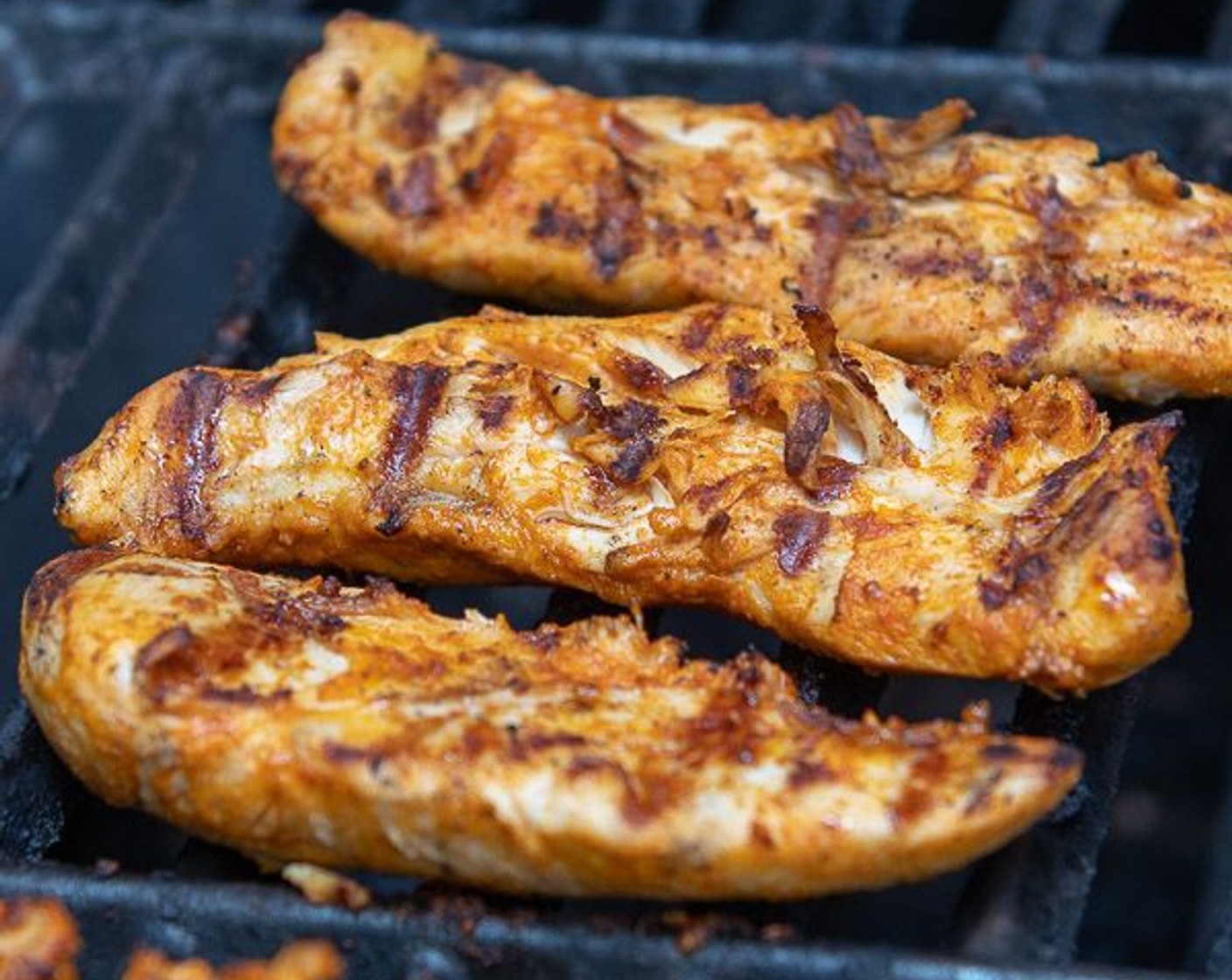 step 6 Heat grill to medium high heat and grease grill grate. Grill chicken undisturbed for 5 minutes on one side, or until char marks appear and chicken releases easily from grill. Flip and cook a few minutes more on other side or until internal temperature reaches 160 degrees F (70 degrees C). Remove chicken and let rest while tortillas are heated or grilled.