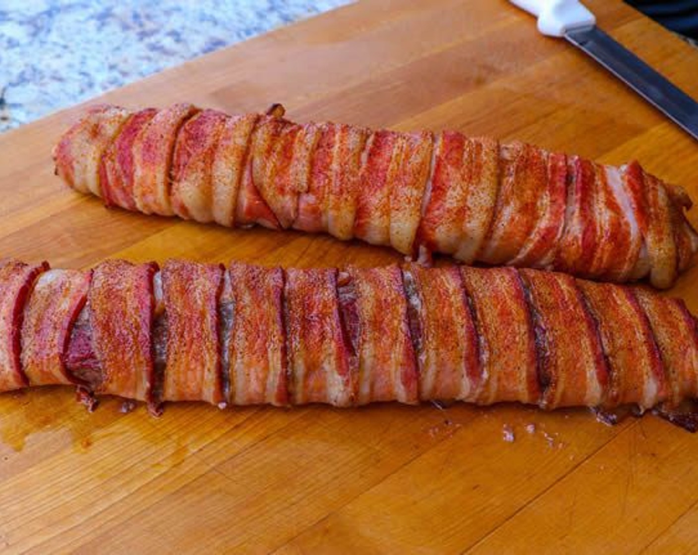 step 9 Allow the backstrap to rest for 10 minutes and cut into individual pieces for serving.