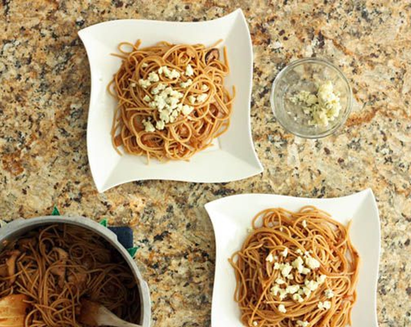 step 6 Drain the pasta, reserving about 1 cup of the pasta water. Return it to the pot and pour the onion mixture on top of the pasta. Add 1/2 a cup of the reserved pasta water and mix well until combined.  Adjust seasoning to taste.