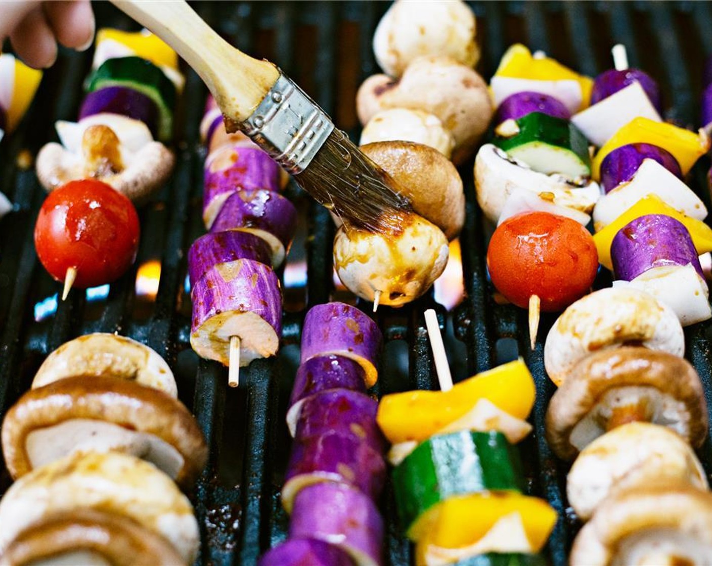 step 9 Brush marinade over vegetables.