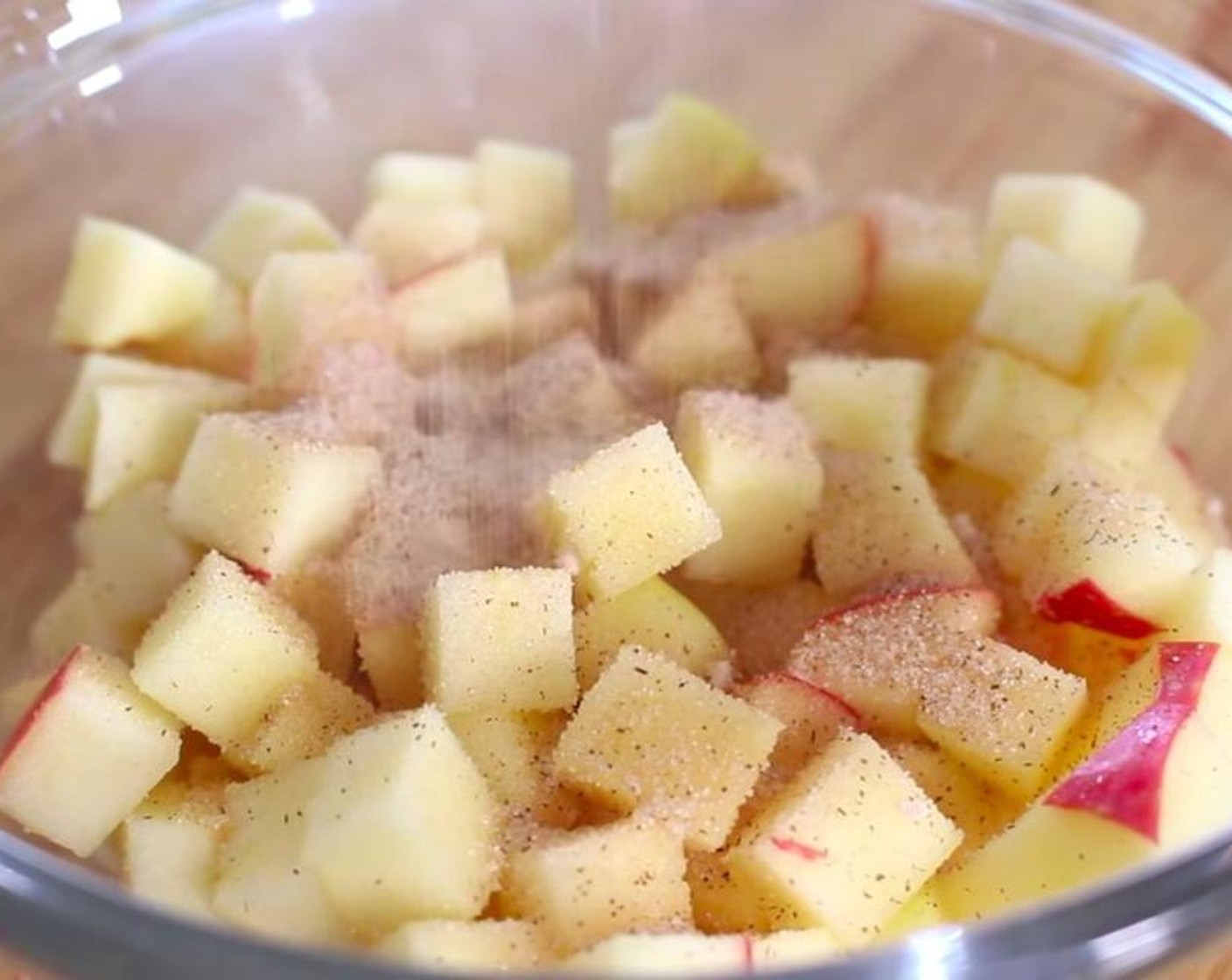 step 2 In a small bowl, mix together the Granulated Sugar (1/2 cup) and Ground Cinnamon (1 tsp). Coat the Apples (3) with the sugar mixture.