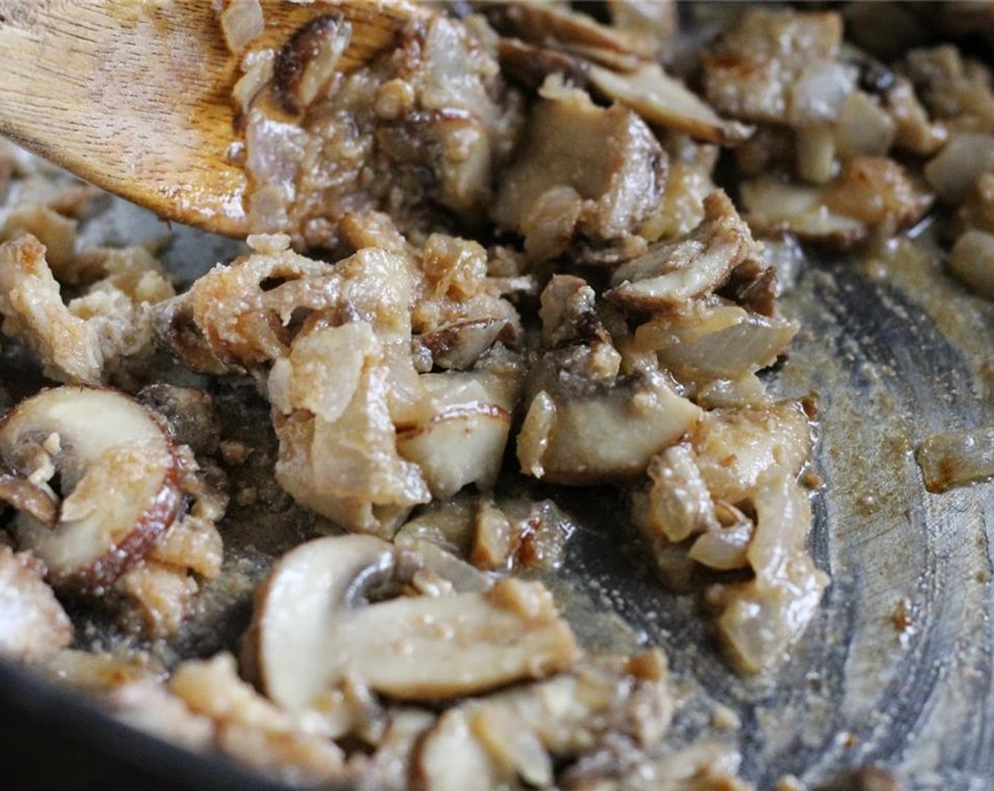 step 8 Add remaining butter and allow to melt. Then add Whole Wheat Flour (3 Tbsp) to the pan; stir and mix in completely.