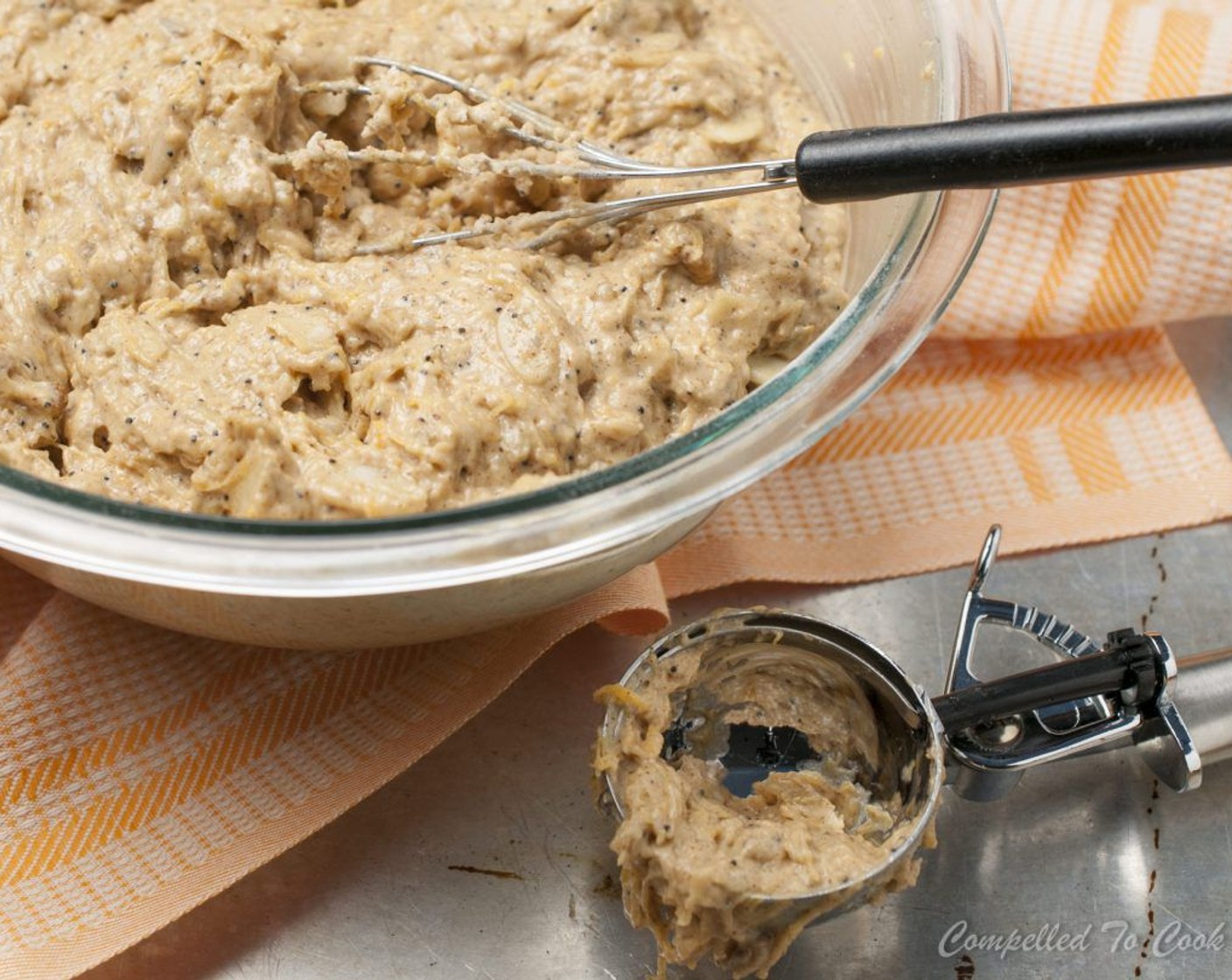 step 7 Scoop batter evenly into prepared muffins cups, each will take a heaping 1/3 cup of batter.