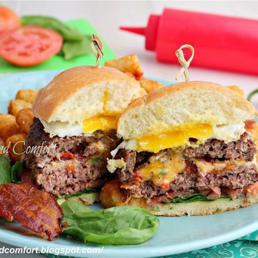 Grand Slam Stuffed Burger Recipe | SideChef