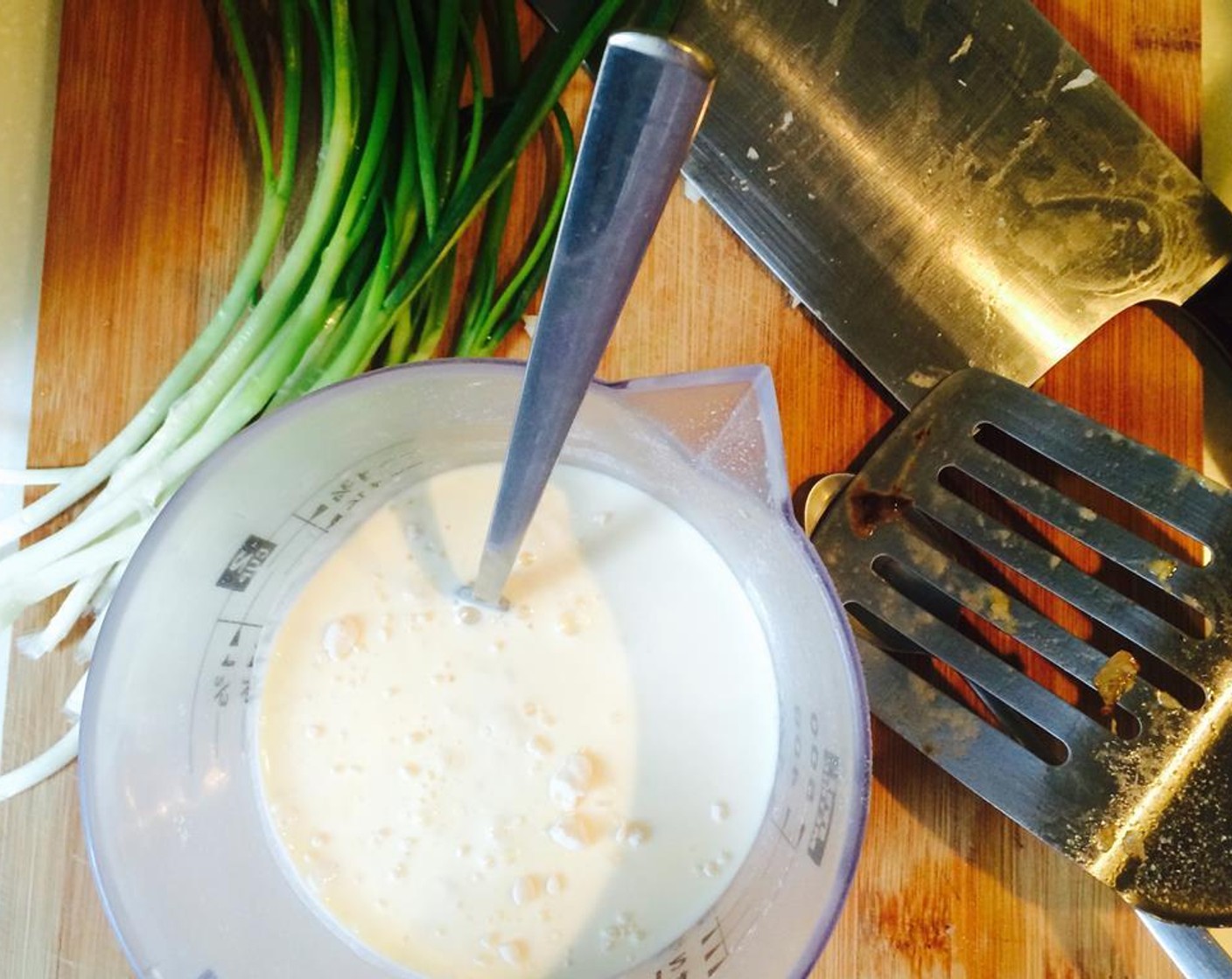 step 10 While soup is simmering, in a cup, add the Cream (1/2 cup), Milk (1/2 cup), All-Purpose Flour (1/3 cup) and mix to dissolve. Gradually stir into the soup.