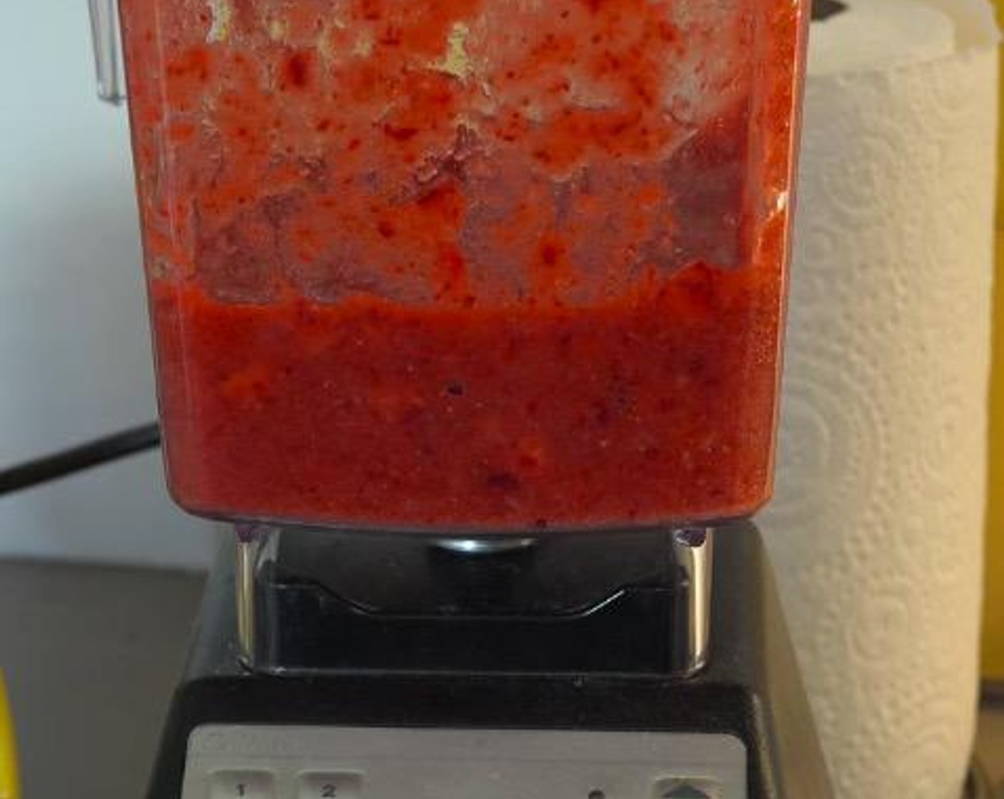 step 1 In a blender, blitz Fresh Strawberries (3 1/3 cups) until pureed. Set aside.