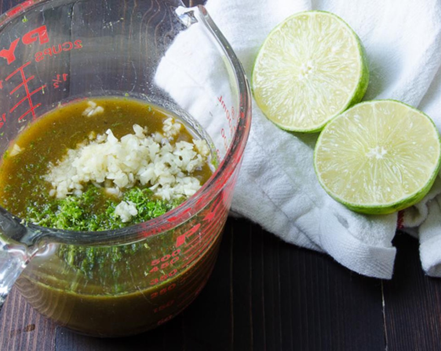 step 1 In a small bowl combine the Stubb's® Green Chile Anytime Sauce (1 cup), Garlic (2 cloves), Brown Sugar (1/4 cup), Lime (1) and whisk.