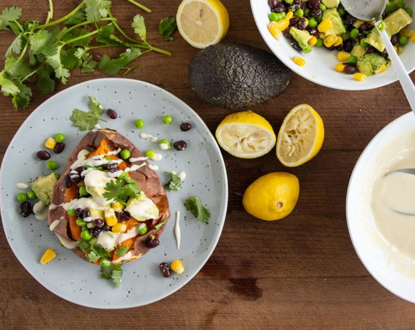 Avocado Black Bean Stuffed Sweet Potato