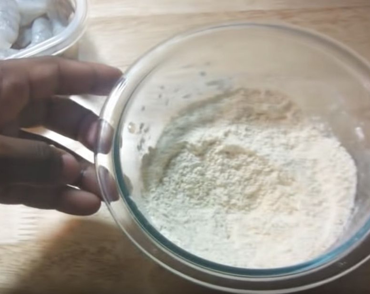 step 1 Into a mixing bowl, add All-Purpose Flour (2/3 cup), Cornmeal (1/3 cup), Salt (1/2 tsp), and Ground Black Pepper (1/2 tsp). Stir to combine.