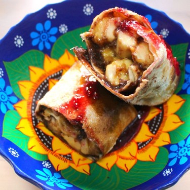 Caramelized Banana and Chocolate Burrito with Strawberry Preserve Recipe | SideChef