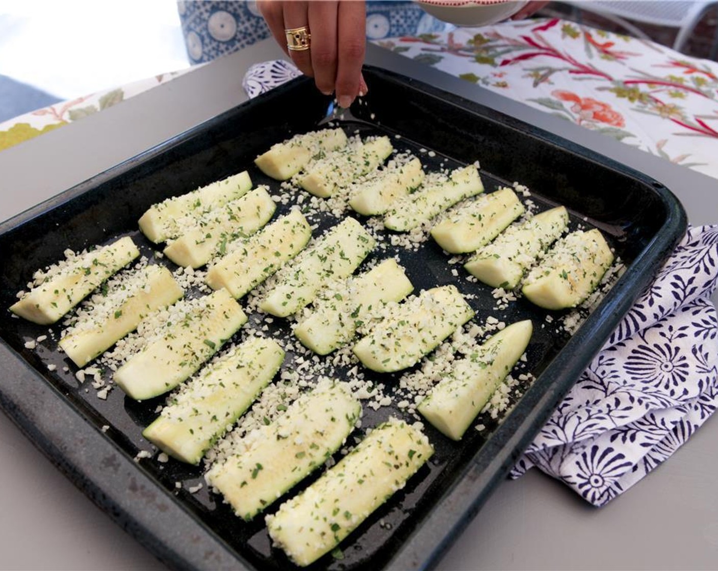 step 4 Sprinkle the tops of each piece with the chopped herbs and Parmesan Cheese (1/2 cup)/ Bake until tender, about 15 minutes. You can also broil for an additional 2-3 minutes so the tops are crisp and golden brown.