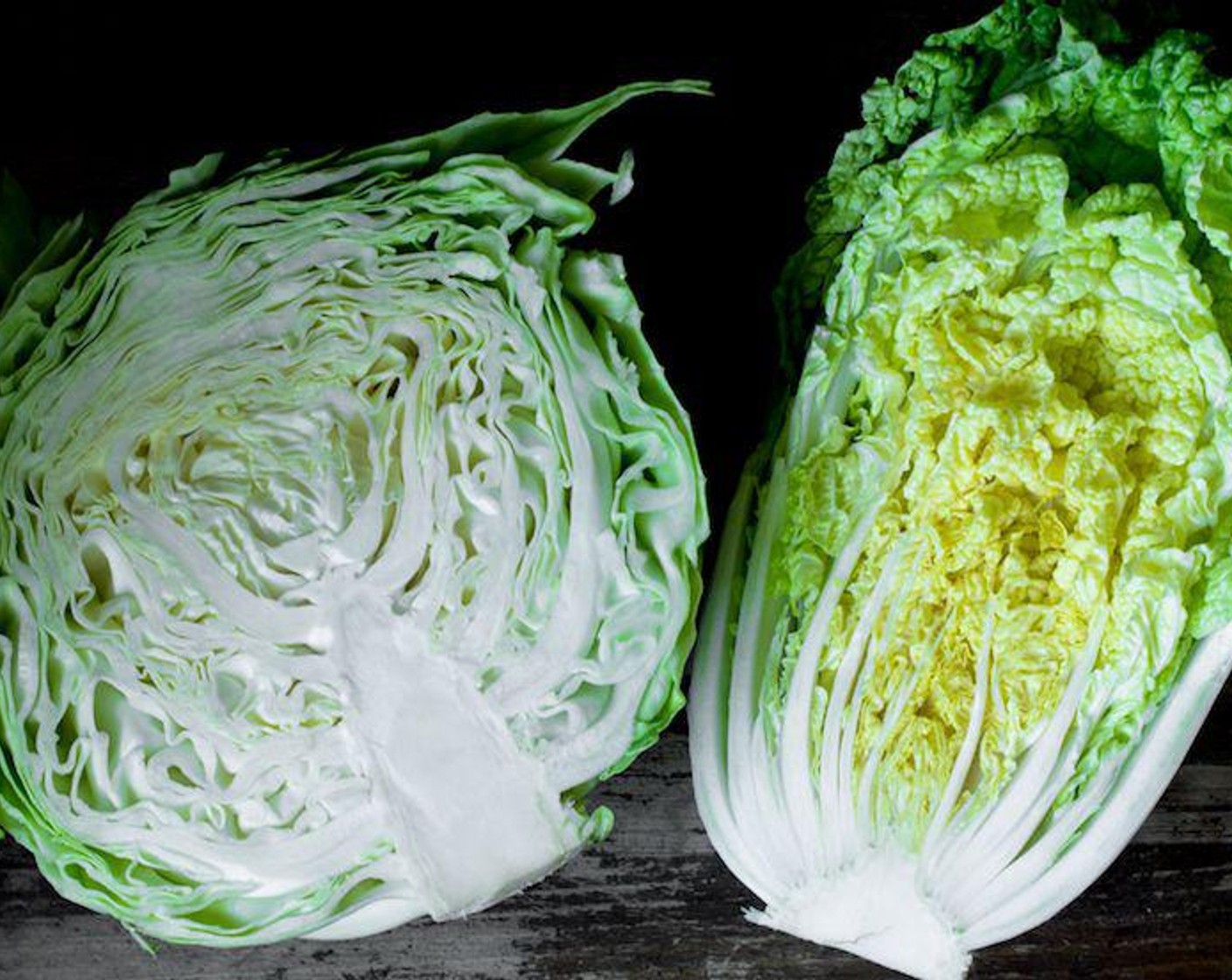 step 2 With a large knife, cut the stem out of each half by cutting an upside down V around the stem on the bottom to remove the tough part of the cabbage.