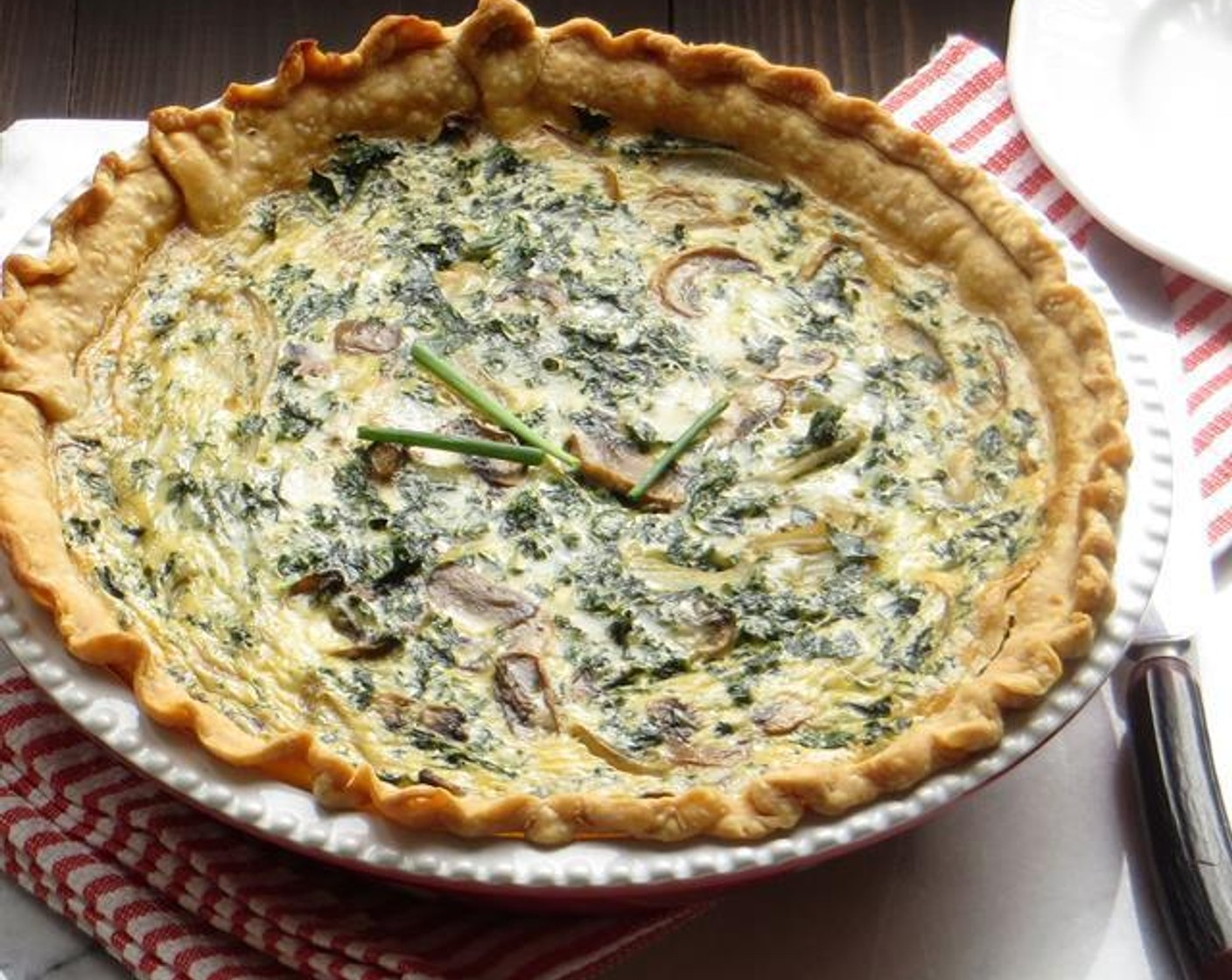 Kale and Mushroom Quiche