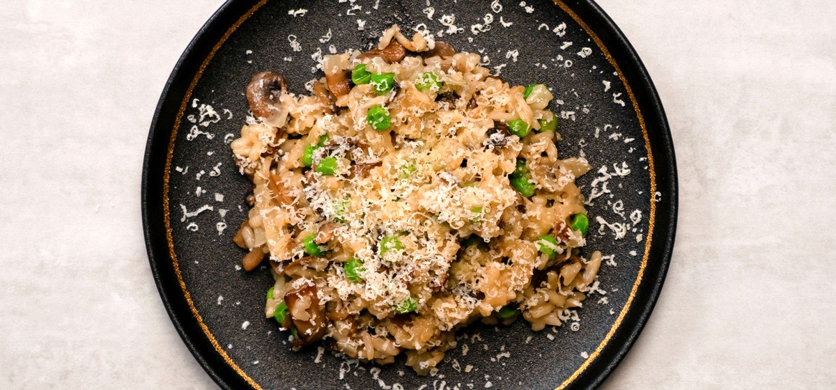 Pea and Mushroom Risotto Recipe SideChef
