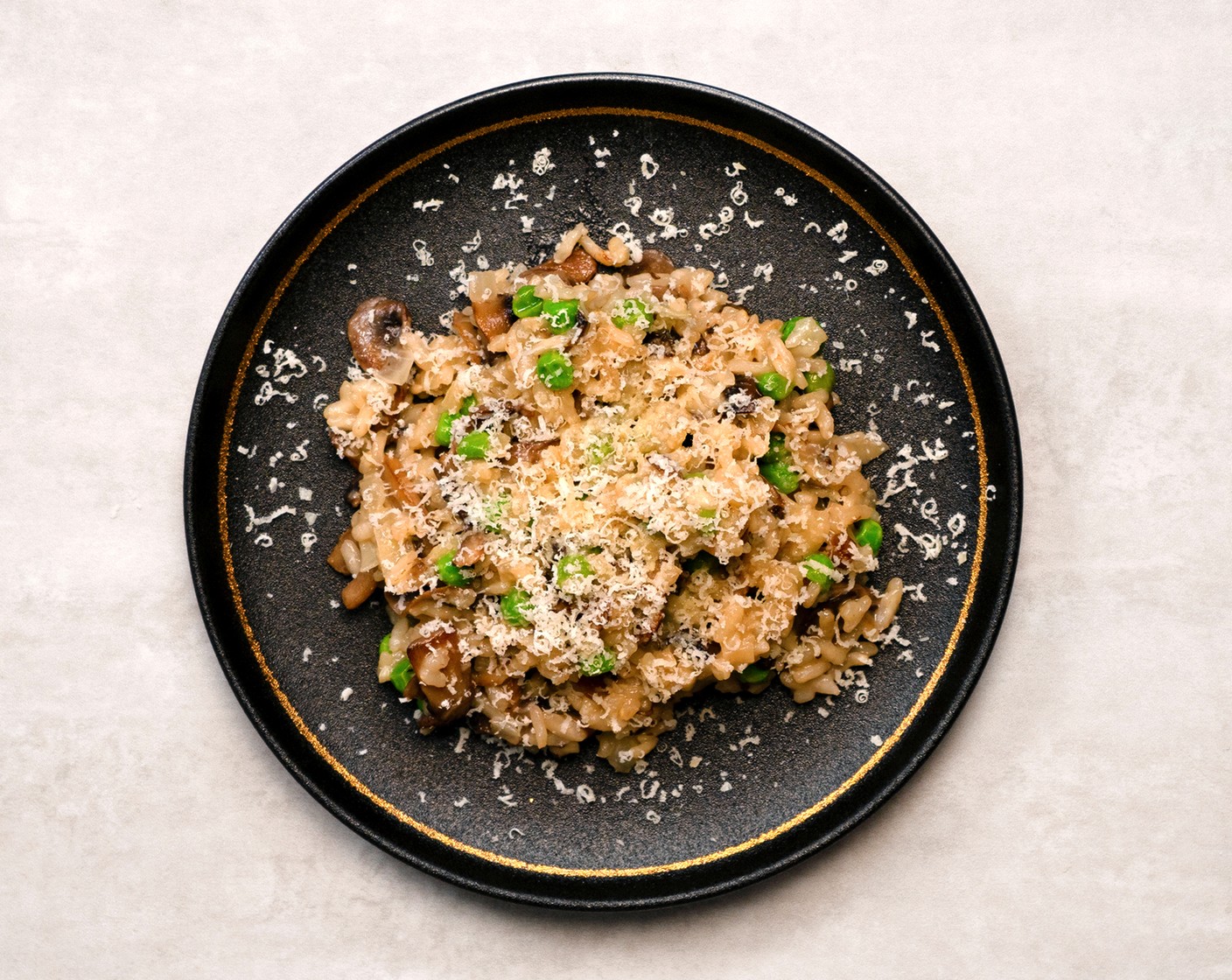 Pea and Mushroom Risotto