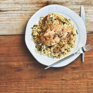 Chicken Saute with Artichokes, Lemon, and Orzo Recipe | SideChef