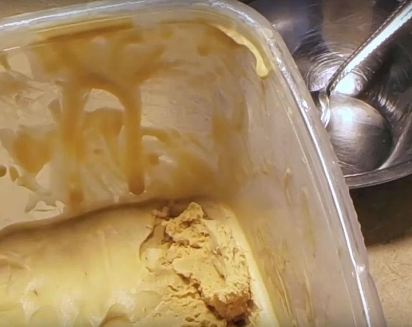 step 4 Pour the mix into a freezer safe container. Cover it and put it into the freezer till it firms. Scoop it and serve with chocolate and cherry on top. Enjoy!