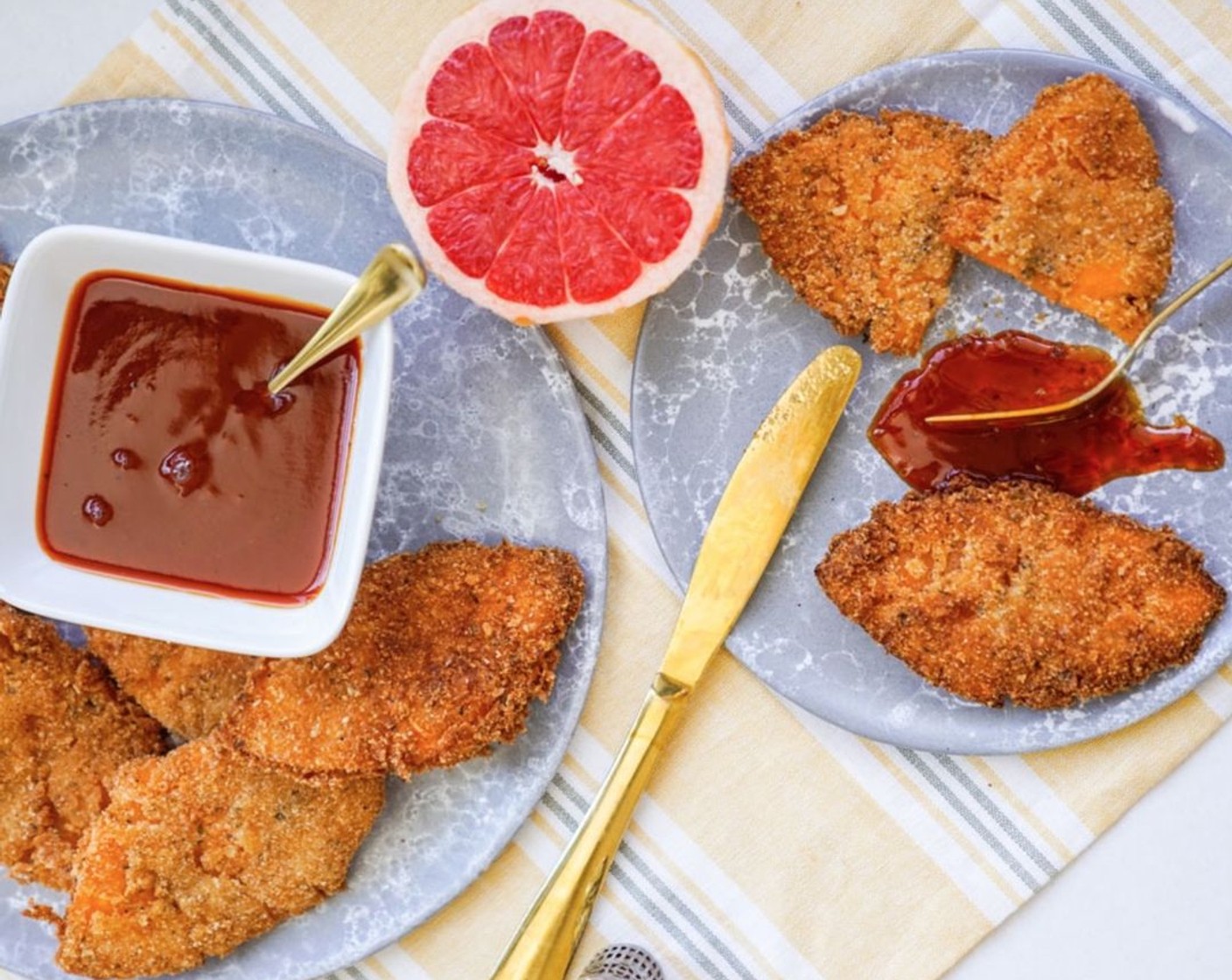 Vegan Fried Chicken with Grapefruit Peels