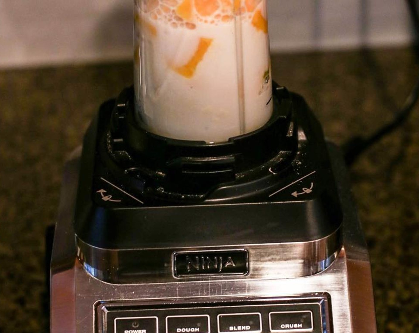 step 1 Pour Almond Milk (1 cup), Banana (1), Cantaloupe (1/2 cup), Vanilla Protein Powder (1 scoop), Powdered Stevia (2 packets) into the blender and blend until smooth.