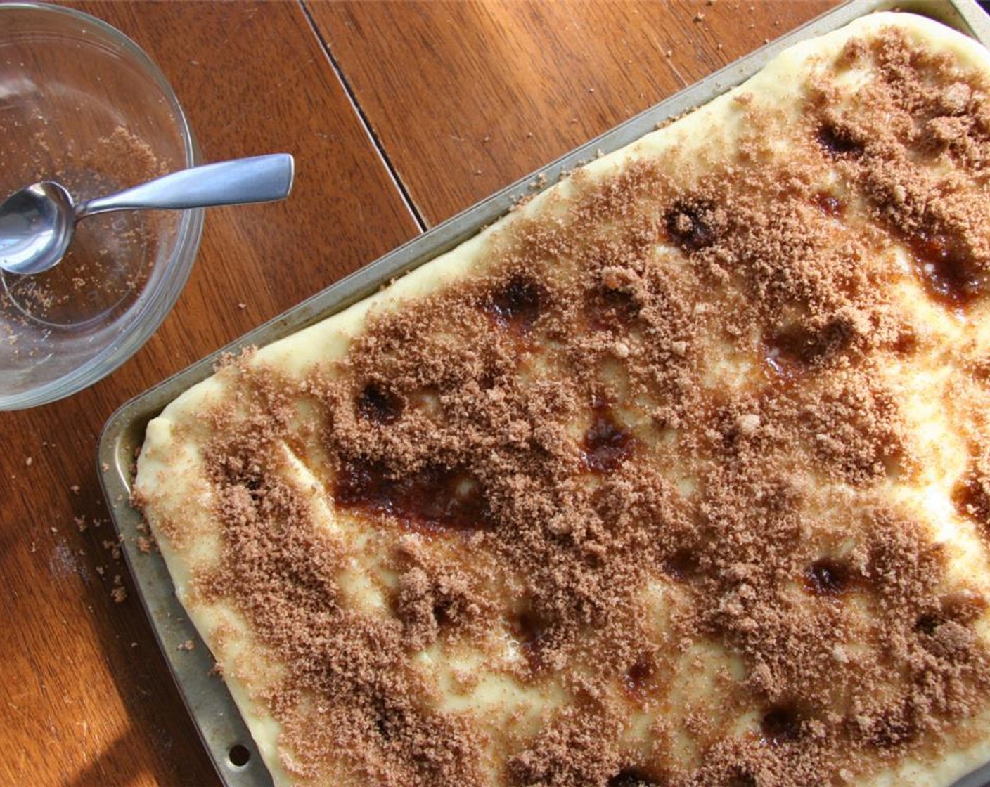 step 10 Drizzle with melted butter and sprinkle Brown Sugar (1/3 cup) and Simply Organic Cinnamon, Ground (1 tsp) on top.