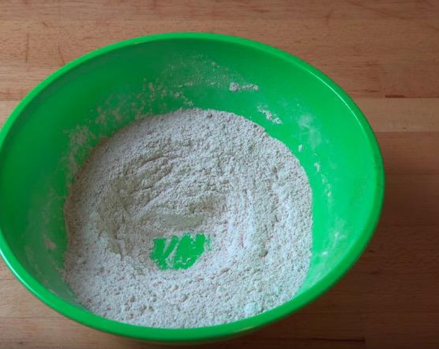 step 1 In a large mixing bowl, add All-Purpose Flour (1 cup), Baking Powder (1/2 tsp), Baking Soda (1/2 tsp), Brown Sugar (1/3 cup) and Simply Organic Cinnamon, Ground (1 tsp). Mix together.