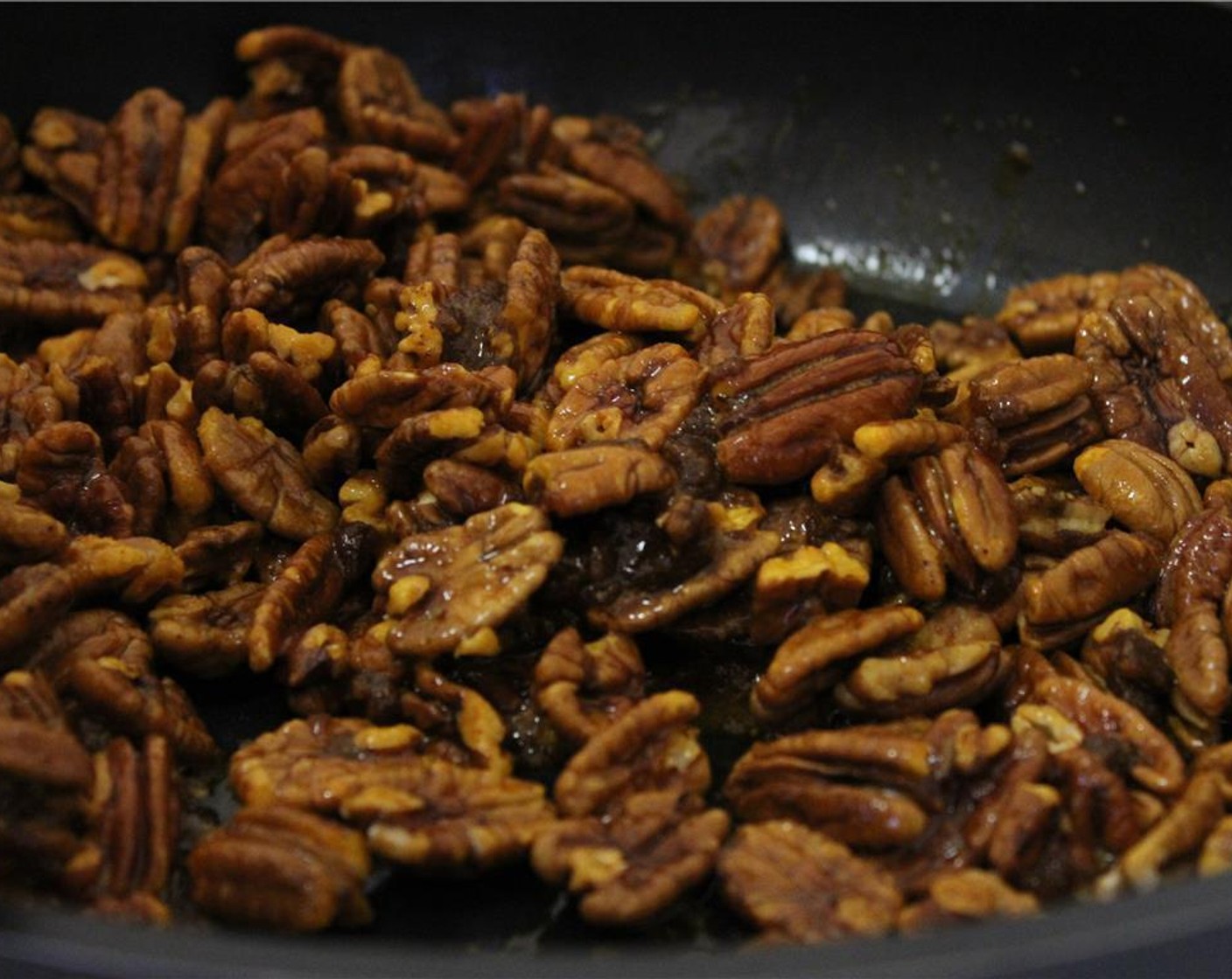 step 5 Add in the Pecan Halves (3 cups), stirring constantly for 3-5 minutes, until the nuts are toasted.