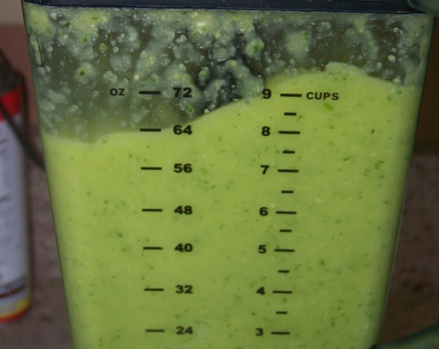 step 3 Put English Cucumber (1), avocado, scallion, Chicken Broth (2 cups), Sour Cream (3/4 cup), juice from Lemon (1), Salt (to taste), Ground Black Pepper (1/2 tsp), Ground Cumin (1 tsp), Jalapeño Pepper (1) and Garlic (1 clove) in a blender and blend until smooth.
