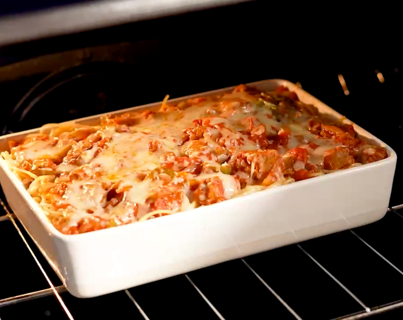 step 9 Turn the oven to Broil Lo. Remove the foil and broil on the upper rack for 2-4 minutes, or until the cheese is bubbling and golden.