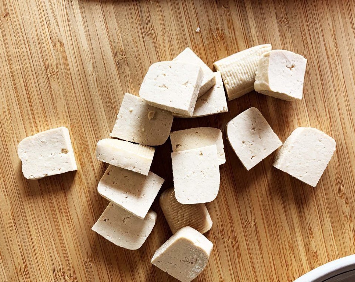 step 4 Chop up the Firm Tofu (4 oz) into 1-inch cubes.