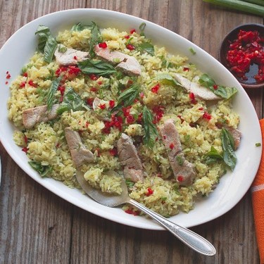 Pork Fried Rice with Ginger Basil And Fresno Chili Recipe | SideChef