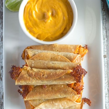 Baked Taquitos with Creamy Salsa and Guacamole Recipe | SideChef