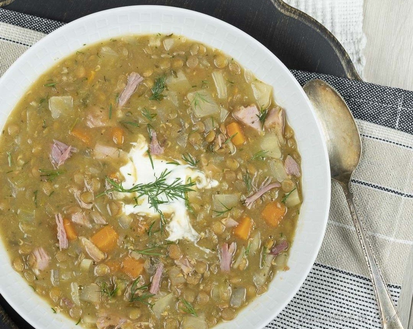 Slow Cooker Lentil and Ham Soup